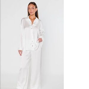 NWT | Show Me Your MuMu White Satin Pajama Set